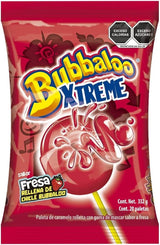 Chupetes con Chicle Frutilla Xtreme Bubbaloo 20 un x 16,6 g