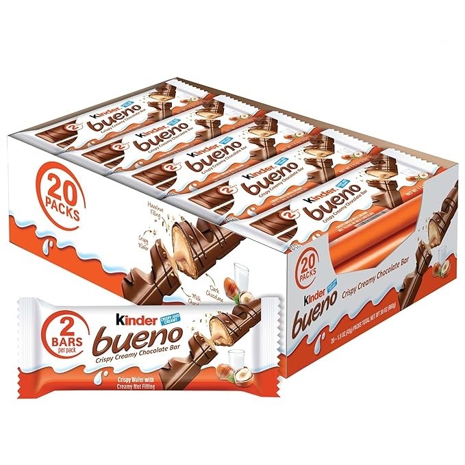 Barritas de Chocolate Bueno Kinder 20 un x 43 g