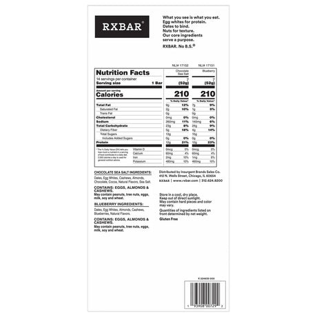 Barritas de Proteína Variedades RXBAR 14 un x 52 g