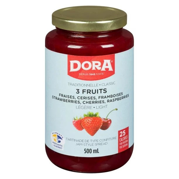 Mermelada Frutilla Frambuesa Guinda Light Piedmont Dora 500 ml