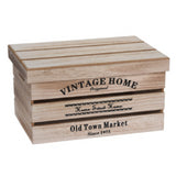 Caja Organizadora con Tapa Madera Vintage Home Grande