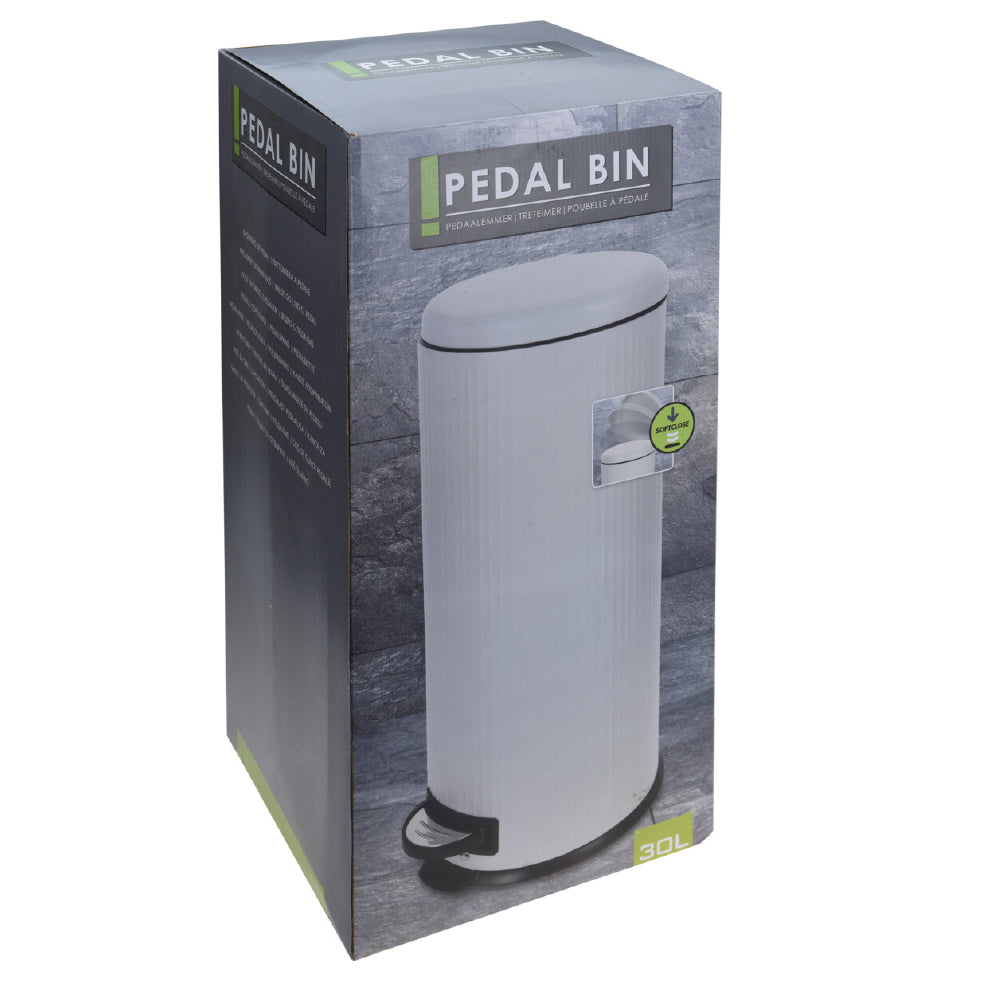 Basurero con Pedal 30L White Soft Close 1 un