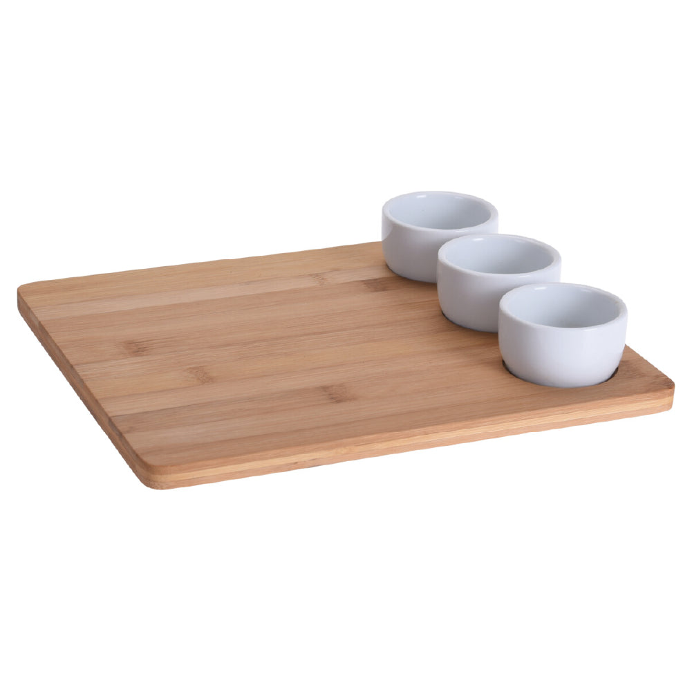 Set Tabla Madera con Pocillos Sushi 1 un