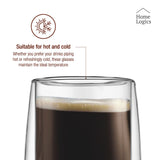 Set 4 Vasos Double Wall Glass Modern 100 ml Home Logics 4 un