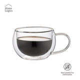 Set 4 Tazones Double Wall Glass 140 ml Home Logics 4 un