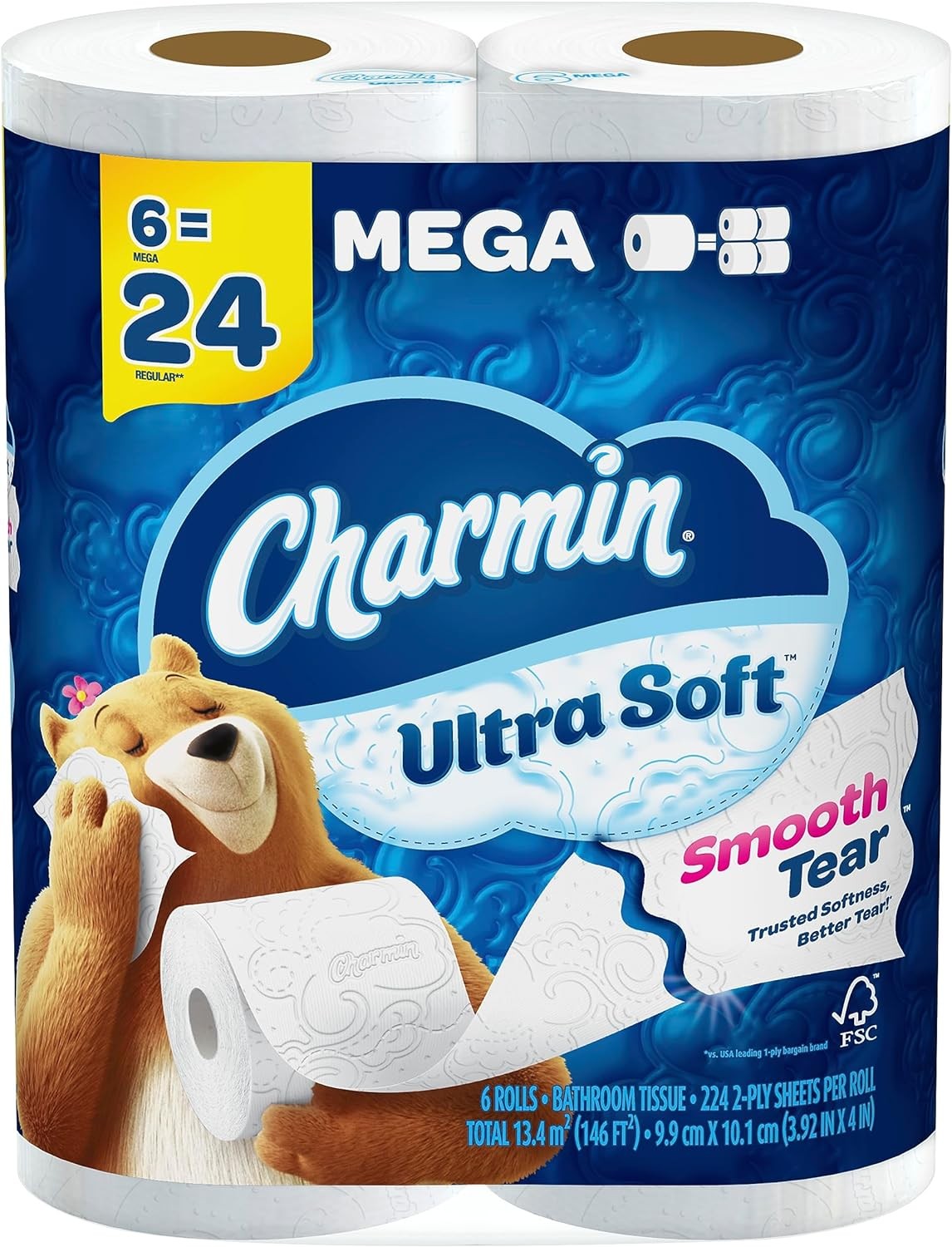 Papel Higiénico Mega Rollo Soft Charmin 6 un