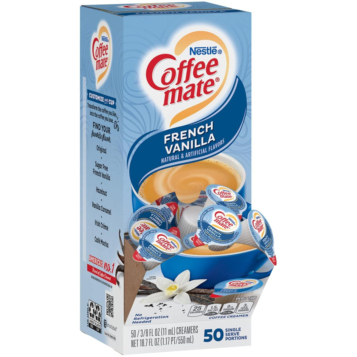 Crema para Café Individual Vainilla Francesa Coffee-Mate Nestle 50 un x 10 ml