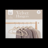 Set 30 Colgadores de Ropa Antideslizantes Beige Velvet Home Logics 30 un