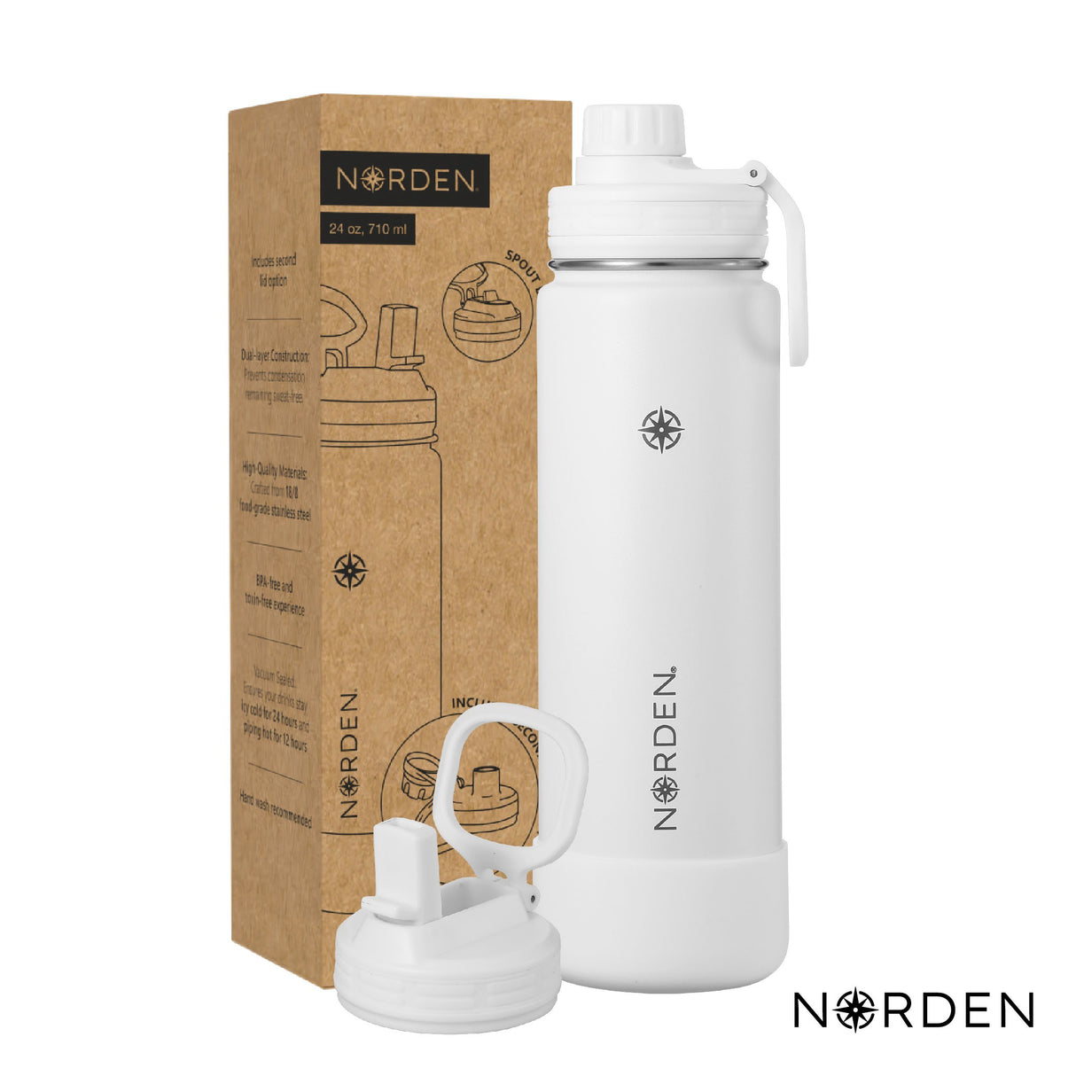 Botella Insulada Flask White 710 ml Norden 1 un