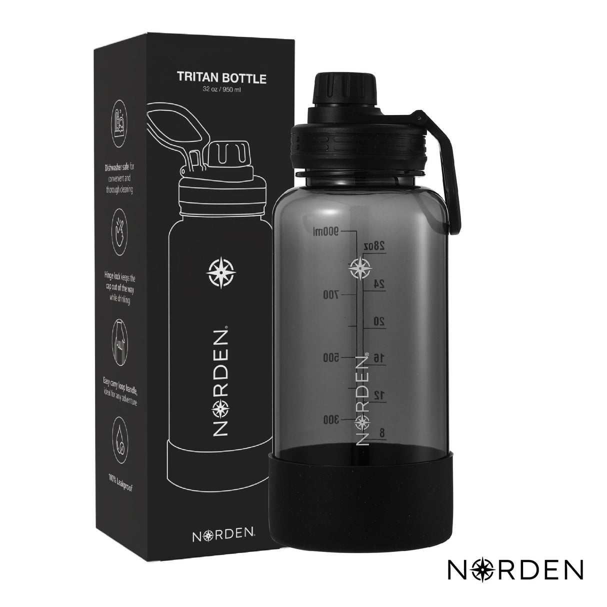 Botella Tritan Black 950 ml Norden 1 un