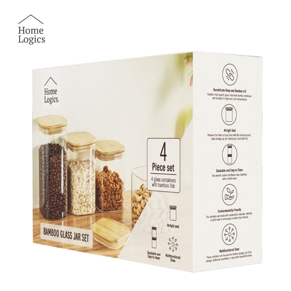 Set 4 Contenedores Bamboo Home Logics 4 un