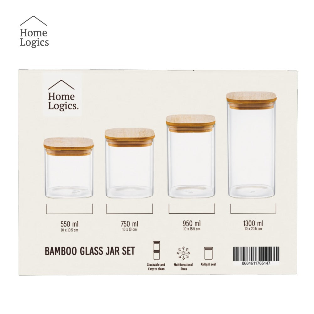 Set 4 Contenedores Bamboo Home Logics 4 un