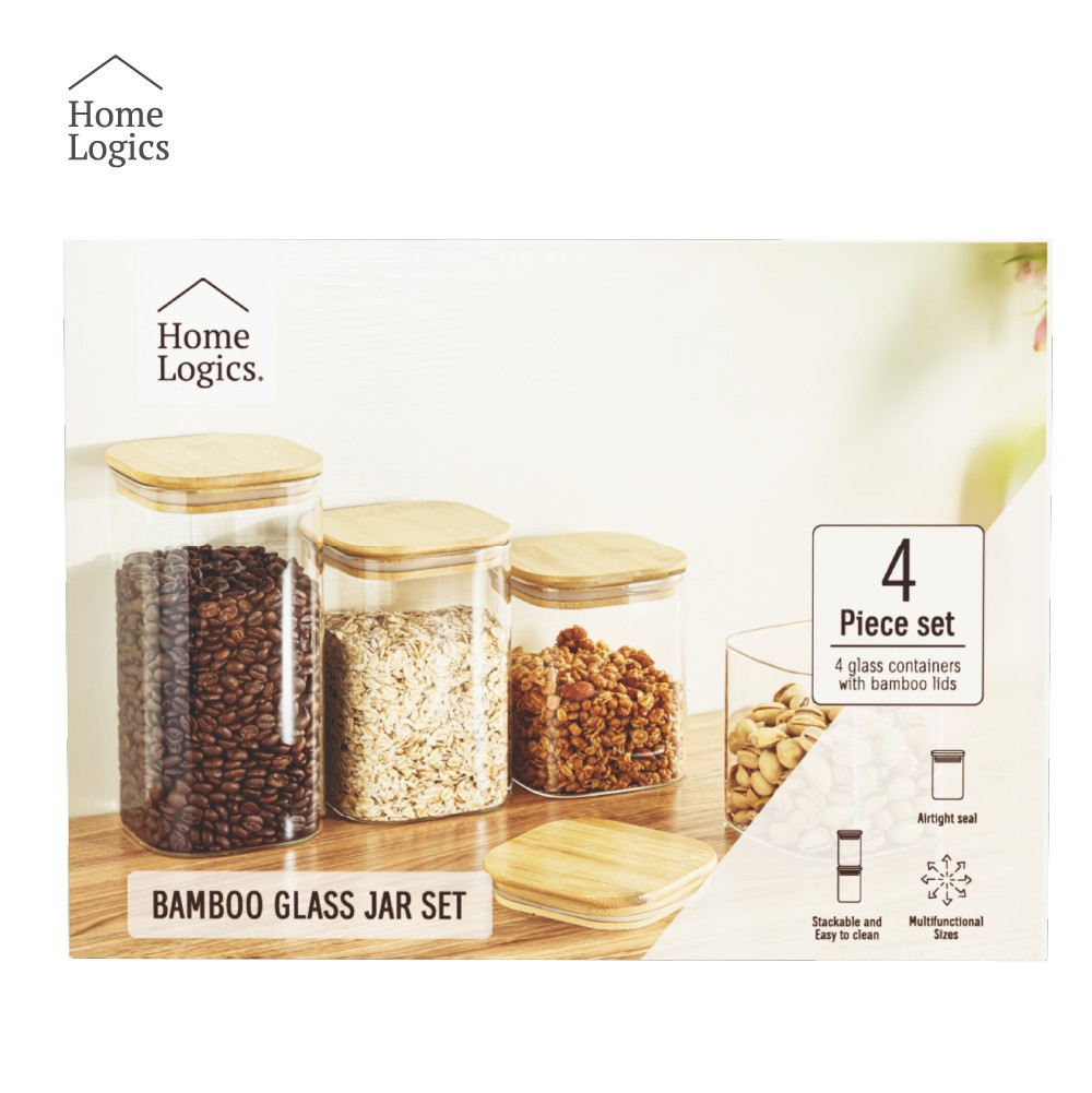 Set 4 Contenedores Bamboo Home Logics 4 un