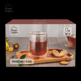 Set 4 Vasos Double Wall Glass Modern 100 ml Home Logics 4 un