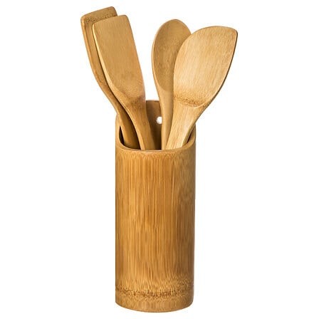 Set 4 Utensilios Cocina con Contenedor Madera 5five 1 un