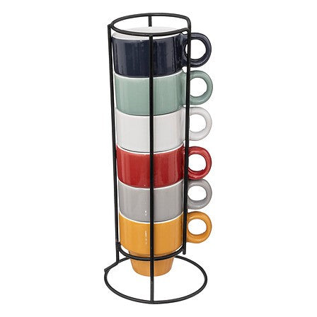 Set 6 Tazas Espresso Colorama con Rack 50 ml SG 6 un