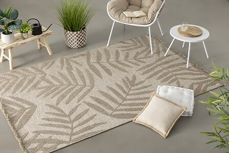 Alfombra Exterior Interior Beige 120 x 170 Atmosphera