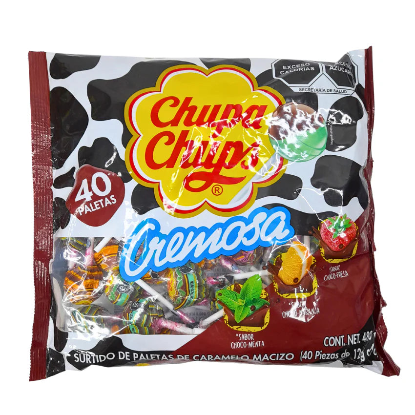 Chupetes Manchas Cremosas Chocolate Chupa Chups 40 un x 12 g