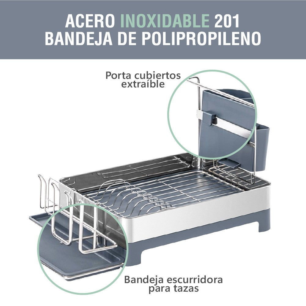 Secador Platos Acero Inoxidable Home Logics 1 un