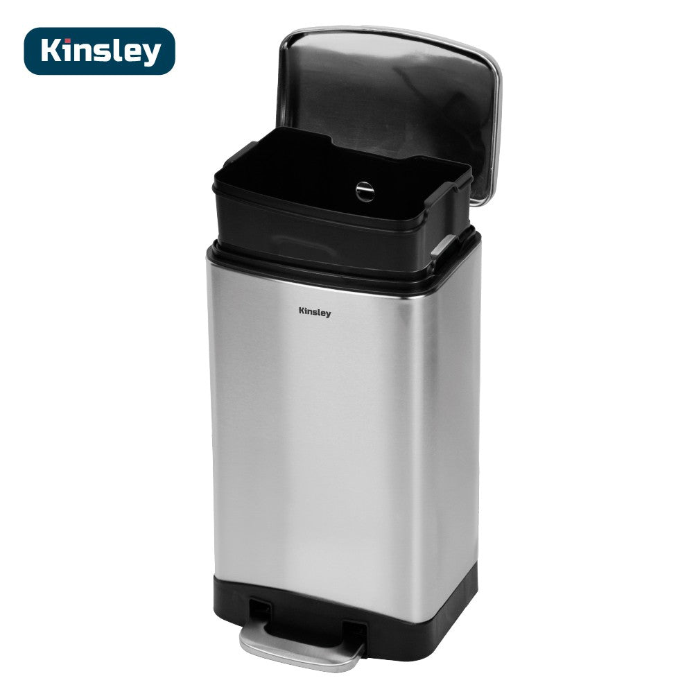 Basurero con Pedal Acero Inoxidable 40L Kinsley 1 un