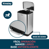 Basurero con Pedal Acero Inoxidable 40L Kinsley 1 un