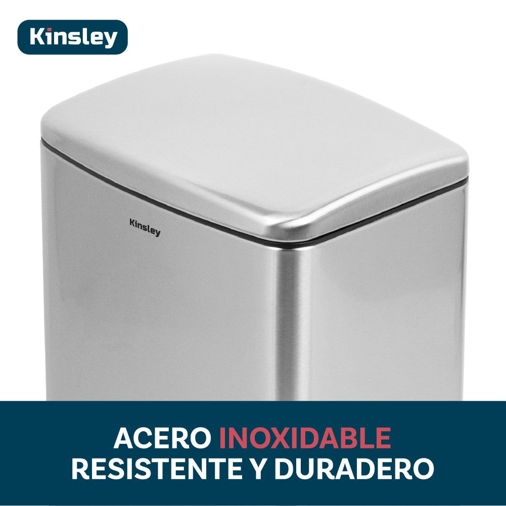 Basurero con Pedal Acero Inoxidable 12L Kinsley 1 un