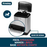 Basurero con Pedal Acero Inoxidable 12L Kinsley 1 un