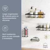 Organizador Ducha Adhesivo Set 4 Home Logics 1 un