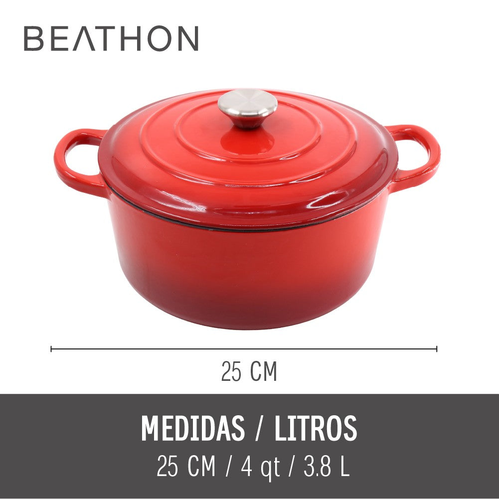 Olla Hierro Forjado Dutch Oven Red Beathon 1 un