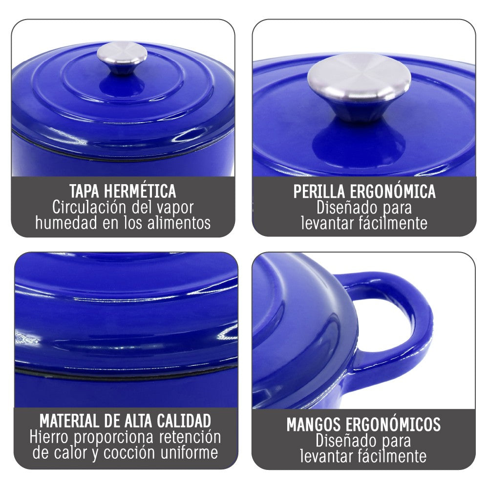 Olla Hierro Forjado Dutch Oven Blue Beathon 1 un