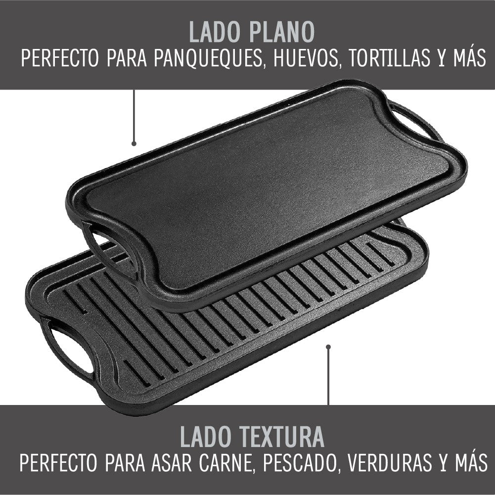 Plancha Reversible Curada Hierro Forjado Beathon 1 un