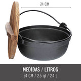 Olla Curada Hierro Forjado Dutch Oven con Tapa Beathon 1 un