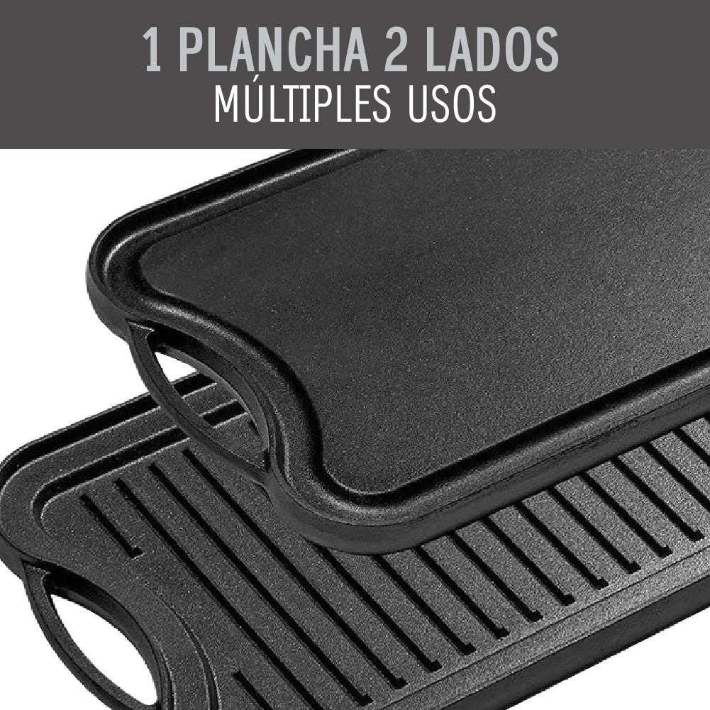 Plancha Reversible Curada Hierro Forjado Beathon 1 un