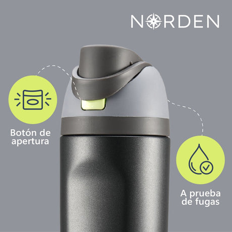 Botella Acero Inoxidable Black 600 ml Norden 1 un