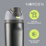 Botella Acero Inoxidable Black 600 ml Norden 1 un