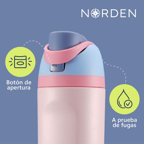 Botella Acero Inoxidable Pink 600 ml Norden 1 un