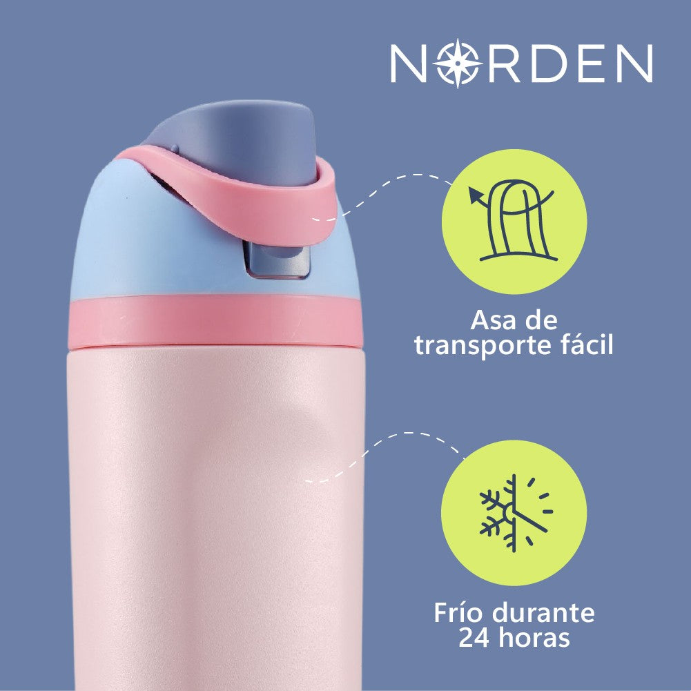 Botella Acero Inoxidable Pink 600 ml Norden 1 un