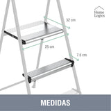 Escalera Plegable 3 Peldaños Aluminio Home Logics 1 un