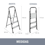 Escalera Plegable 3 Peldaños Aluminio Home Logics 1 un