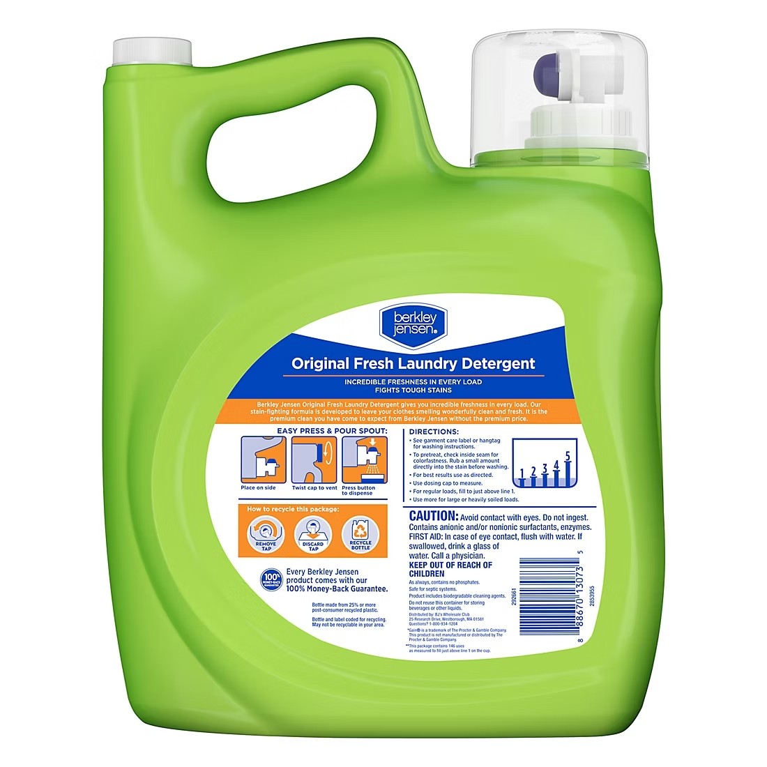 Detergente Líquido Original Fresh Berkley Jensen 5.91 L