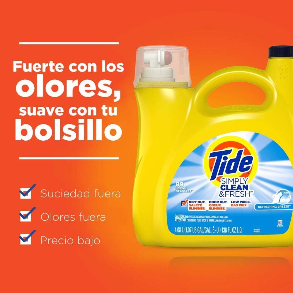 Detergente Líquido Simply Clean and Fresh Tide 3.78 L