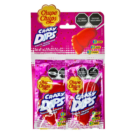 Paletas Crazy Dips Frutilla Chupa Chups 10 un x 12 g