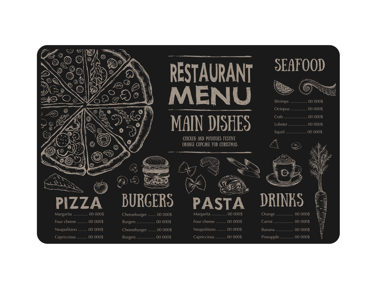 Set 4 Individuales Menu Collection Black Beige Home Logics