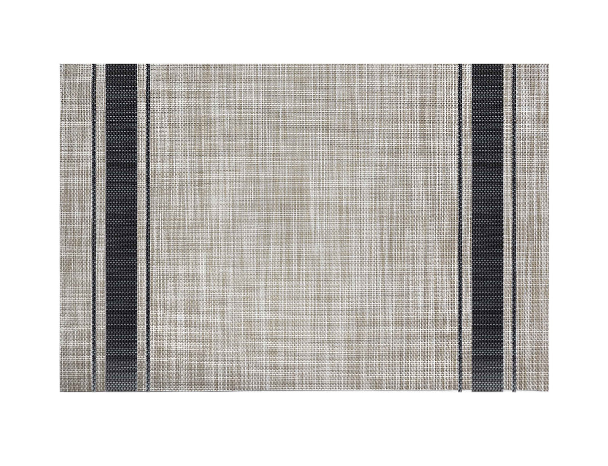 Set 4 Individuales Stripe Collection Beige Black Home Logics