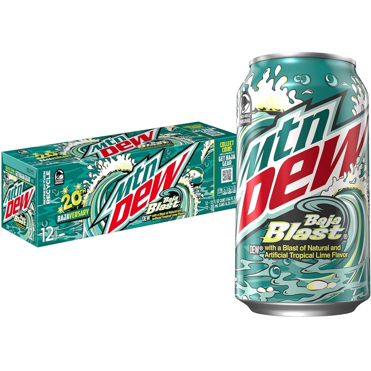 Bebidas Baja Blast Lata Mtn Dew 12 un x 355 ml