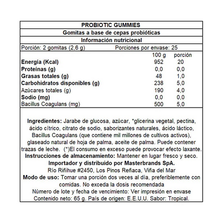 Probióticos Sabor Tropical 50 gm Nature's Truth 50 un