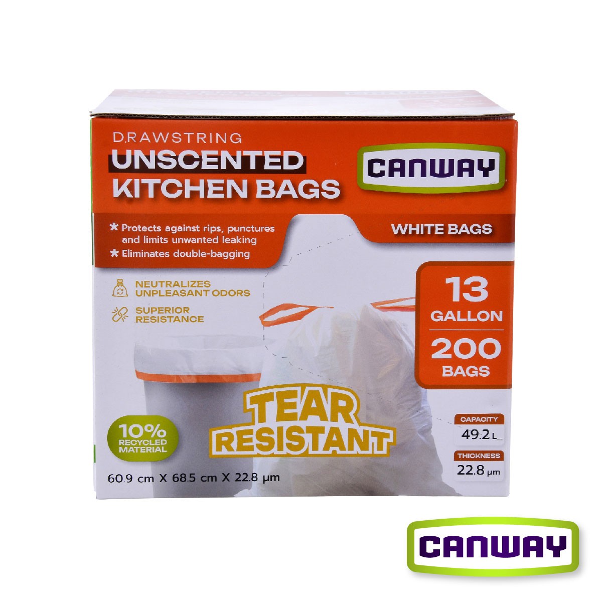 Bolsas Basura Cocina 61 x 68 cm Canway 200 un