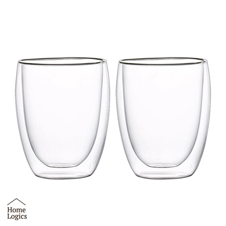 Set 2 Vasos Vidrio Doble Pared 350 ml Home Logics 1 un