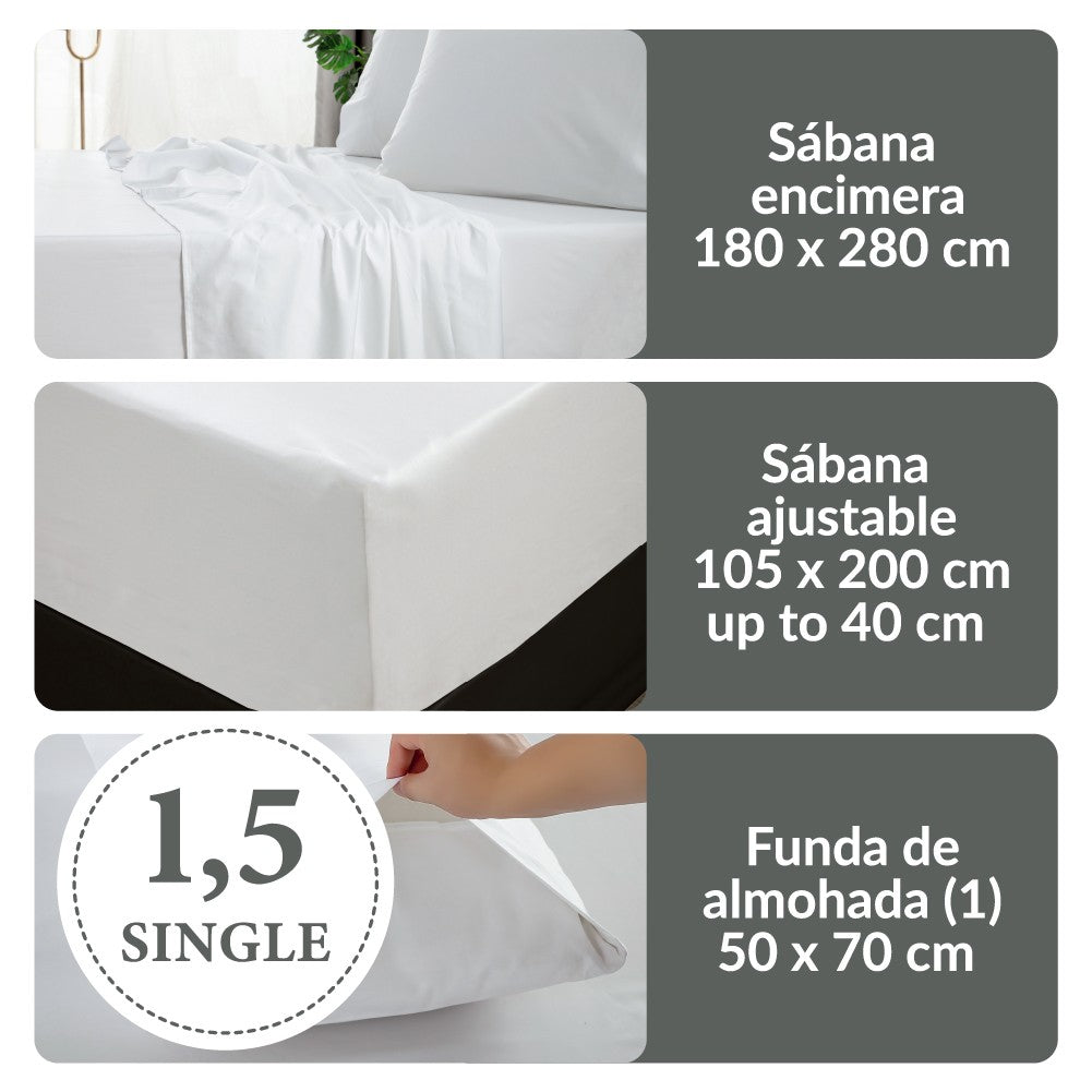 Set de Sábanas 400 Hilos White Blair Home