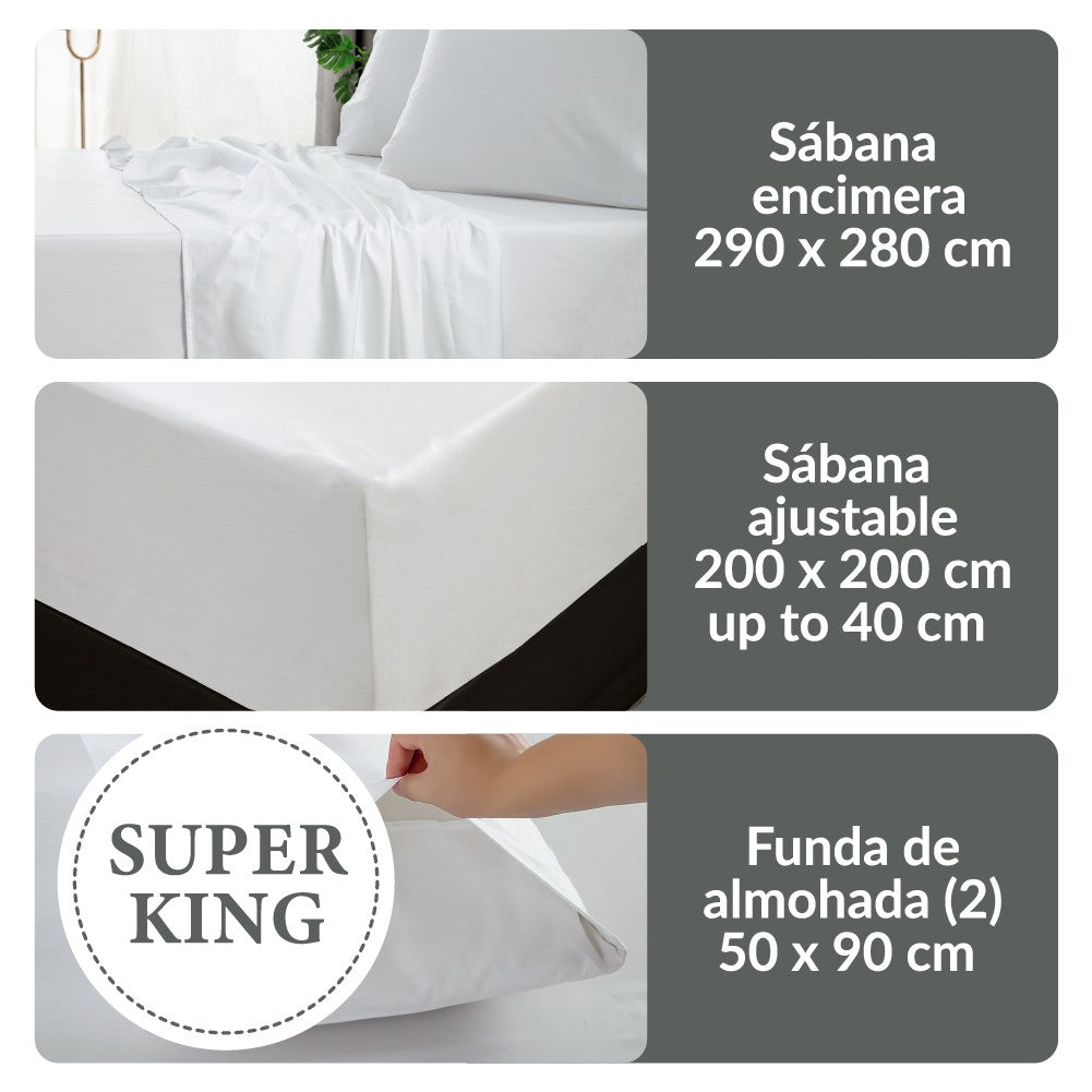 Set de Sábanas 400 Hilos White Blair Home